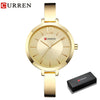 CURREN Fashion Gold Women Watches Stainless Steel Ultra Thin Quartz Watch Woman Romantic Clock Women's Watches Montre Femme